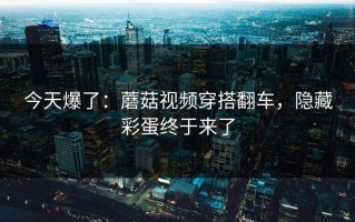 今天爆了：蘑菇视频穿搭翻车，隐藏彩蛋终于来了