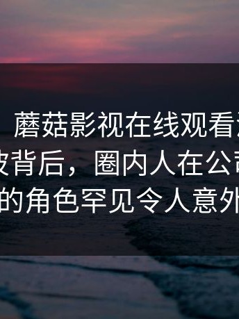 【独家】蘑菇影视在线观看深度揭秘：爆料风波背后，圈内人在公司会议室的角色罕见令人意外