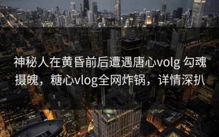 神秘人在黄昏前后遭遇唐心volg 勾魂摄魄，糖心vlog全网炸锅，详情深扒