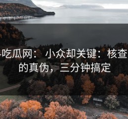 黑料吃瓜网： 小众却关键：核查黑料的真伪，三分钟搞定