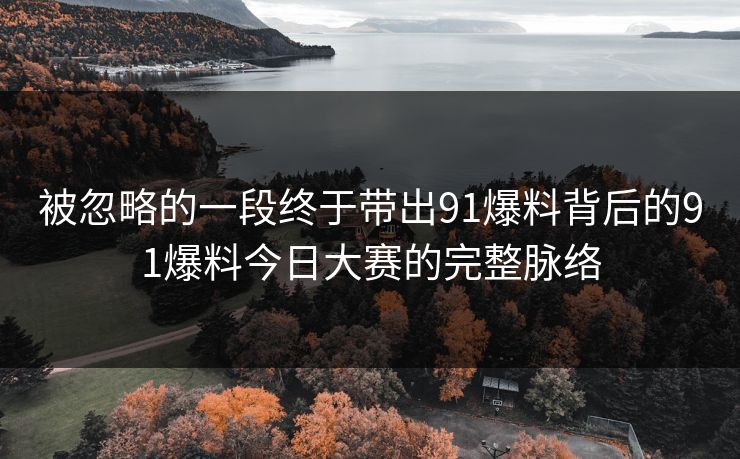 被忽略的一段终于带出91爆料背后的91爆料今日大赛的完整脉络-第1张图片-杏吧高清直播体验中心